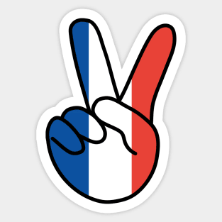 France Flag V Sign Sticker